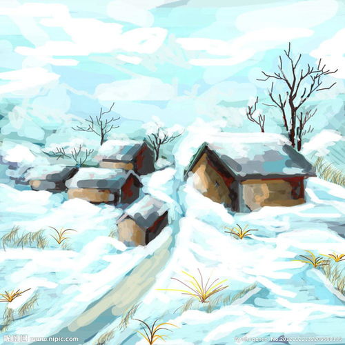 冬天的雪景图片儿童画 冬天雪景图儿童绘画