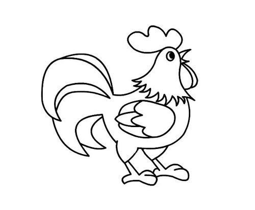 公鸡的简笔画 公鸡的画法儿童简笔画