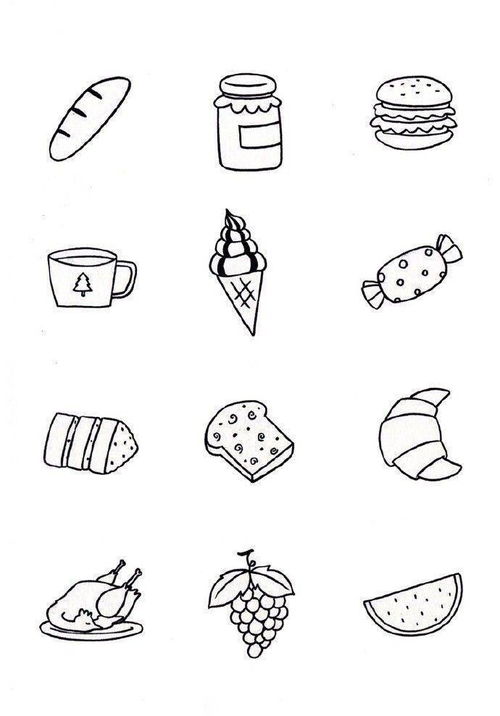 可爱食物简笔画 各种食物的简笔画