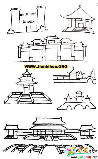 建筑物简笔画图片大全 中国著名建筑物简笔画图片大全