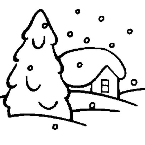 雪房子简笔画 雪房子简笔画彩色