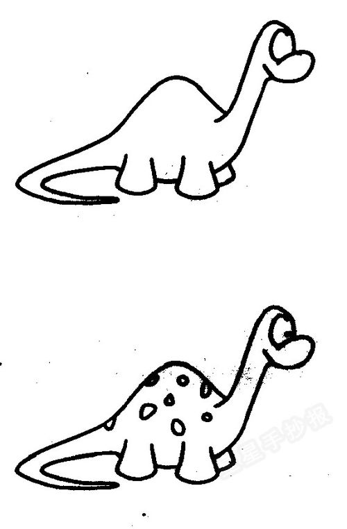 可爱小恐龙简笔画 卡通可爱小恐龙简笔画