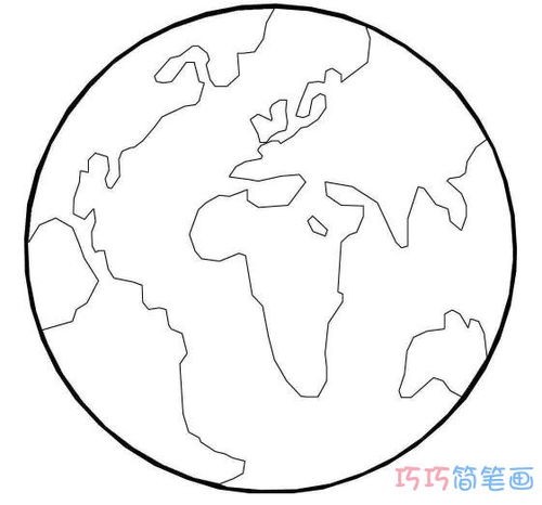 东半球地球简笔画图片