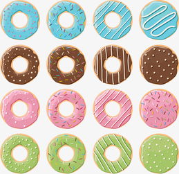 甜甜圈简笔画彩色 甜甜圈简笔画彩色的图片