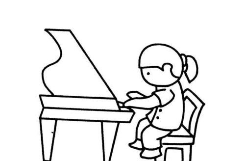 弹钢琴简笔画 弹钢琴简笔画图片