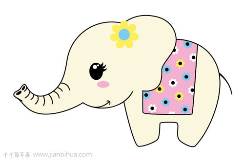 大象简笔画图片带颜色 大象简笔画图片带颜色简单可爱