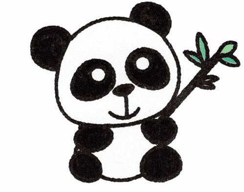 画熊猫简笔画 画熊猫简笔画带颜色