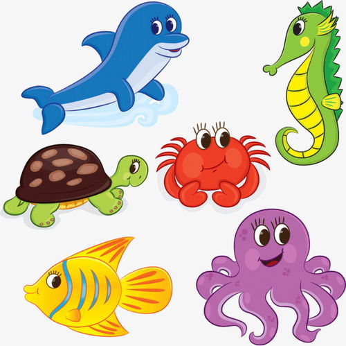 100种海洋动物简笔画 100种海洋动物简笔画卡通画