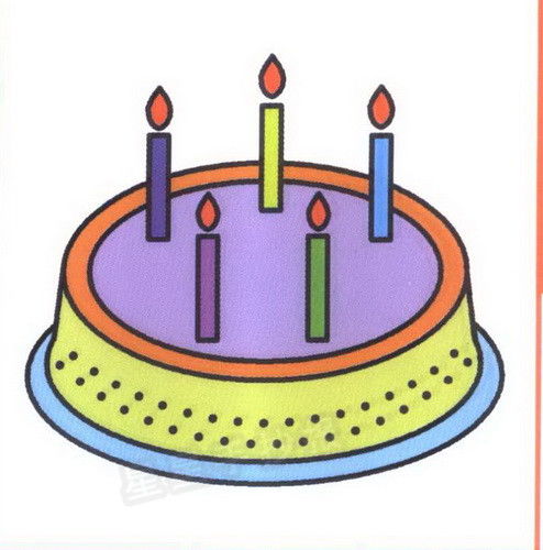 生日蛋糕简笔画带颜色 怎么画生日蛋糕简单又漂亮