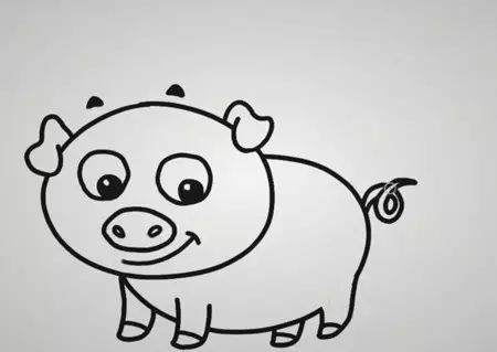 猪的简笔画可爱步骤 猪的简笔画图片大全集可爱