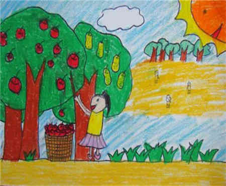 秋天的景色儿童画 秋天的景色儿童画简单
