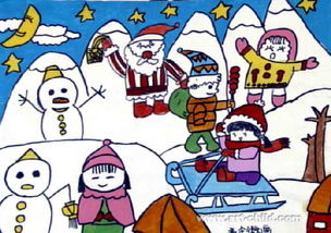 下雪了儿童画 下雪了儿童画图片大全