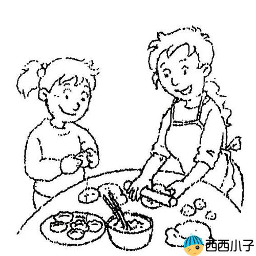 我帮妈妈包饺子的简笔画汤圆儿 饺子简笔画,一看就会春节包饺子简笔画