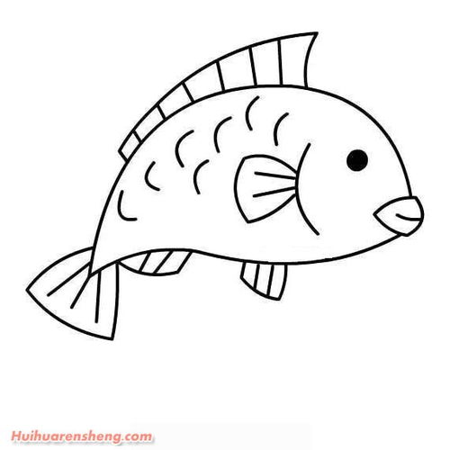 小鲤鱼简笔画卡通图片