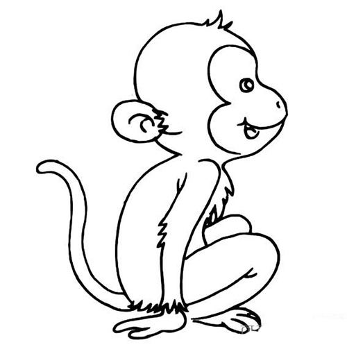 儿童画猴子 儿童画猴子涂色