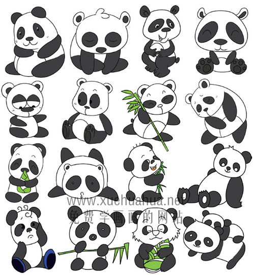 画熊猫简笔画 画熊猫简笔画带颜色