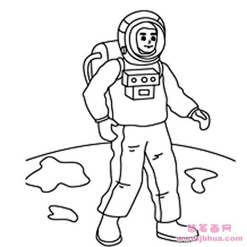 宇航员简笔画 宇航员简笔画彩色