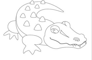 鳄鱼头部绘画图片