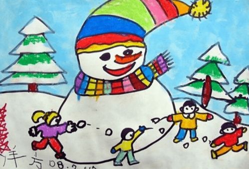 冬天的画儿童画 冬天的画儿童画简单