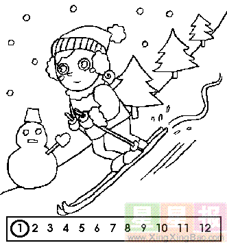滑雪的人简笔画 滑雪的人简笔画彩色