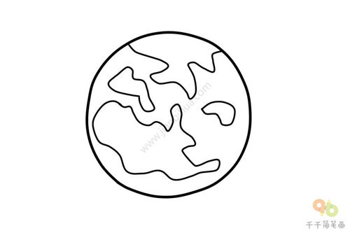 地球平面图 简笔画图片