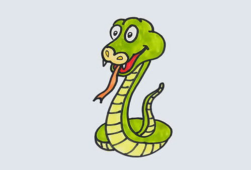 蛇简笔画彩色 蛇简笔画彩色可爱卡通