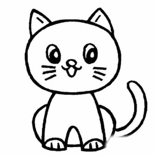 小猫头简笔画可爱图片