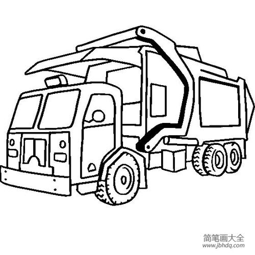 垃圾车简笔画 垃圾车简笔画儿童画