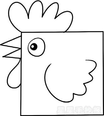 公鸡的简笔画 公鸡的画法儿童简笔画