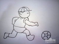 踢足球的小男孩简笔画 踢足球的小男孩简笔画背景