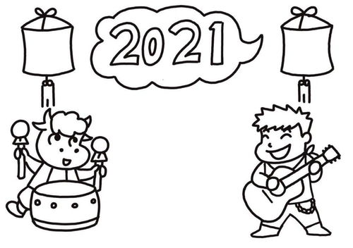 元旦节的简笔画 2022年元旦节的简笔画
