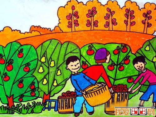 丰收的秋天儿童画 丰收的秋天儿童画图片