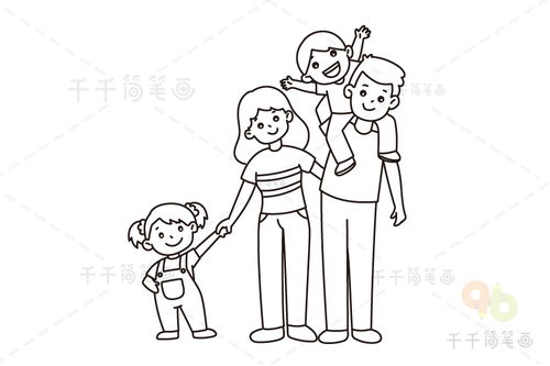 一家人画法图片