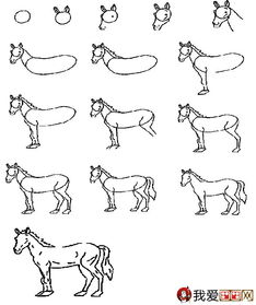 简笔画马的画法最简单 马的画法简笔画图片大全