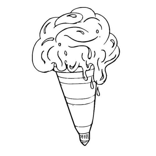 甜筒简笔画 冰淇淋甜筒简笔画