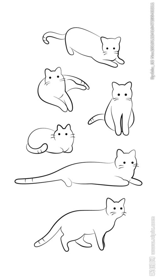 简笔画猫图片 猫咪画画图片简单画法