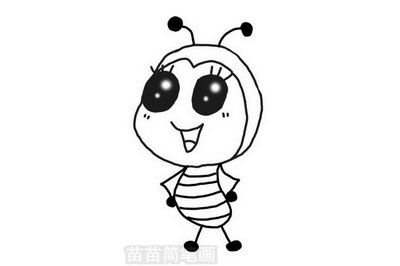 小蜜蜂简笔画 小蜜蜂简笔画彩色可爱