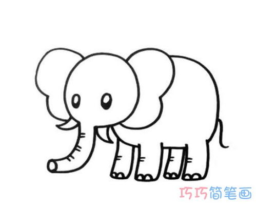 大象简笔画图片带颜色 大象简笔画图片带颜色简单可爱