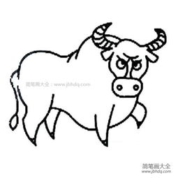 牛的简笔画图片大全 牛的简笔画图片大全涂色简单