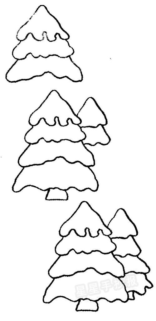冬天的树简笔画 幼儿图片