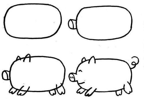 猪怎么画简单又可爱 三只小猪怎么画简单又可爱