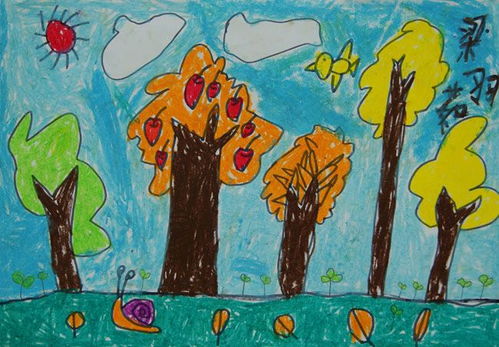秋天的儿童画简单的画 秋天的儿童画简单的画一年级