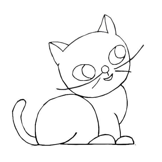 小猫图片简笔画带颜色 小猫图片简笔画带颜色画报