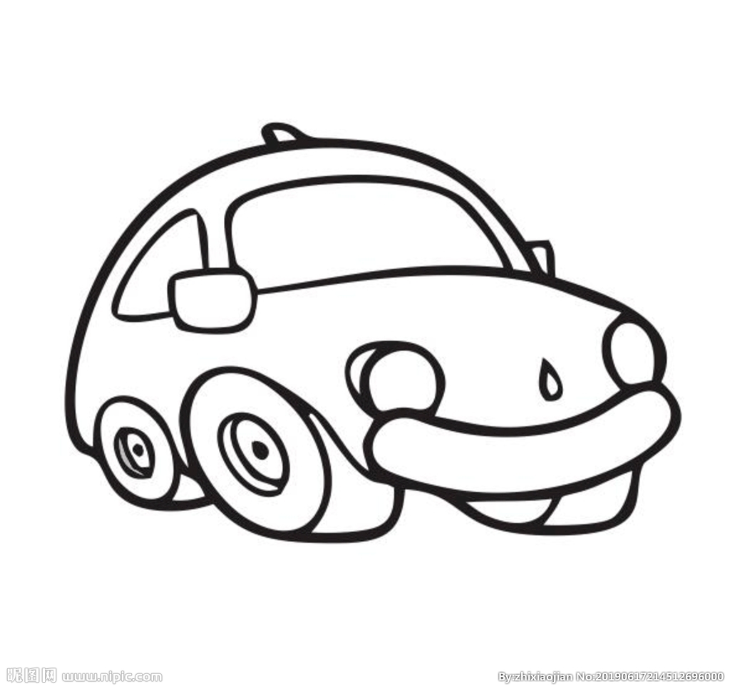 小轿车简笔画画法图片步骤（情景儿童画） - 有点网 - 好手艺