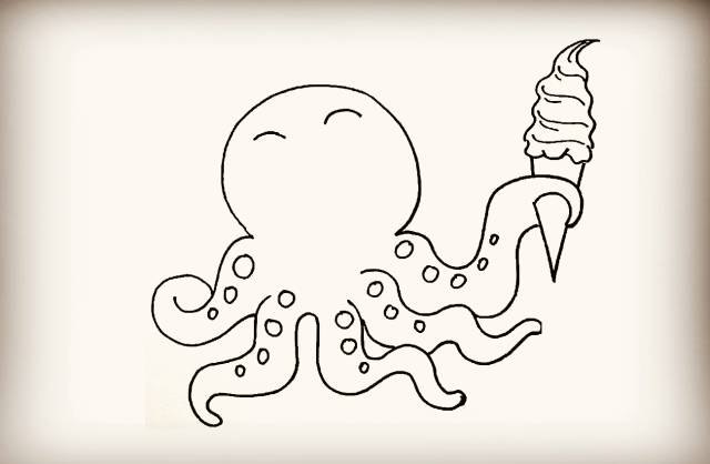 画章鱼的简笔画 画章鱼的简笔画图片