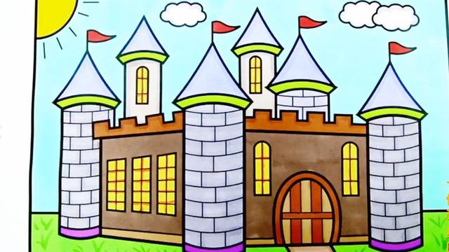 城堡简笔画儿童画 城堡简笔画儿童画带颜色