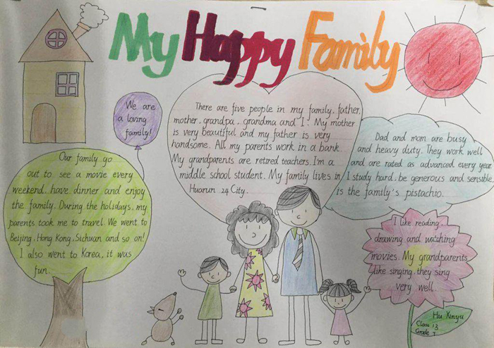 关于家庭的英语手抄报 关于家庭的英语手抄报family