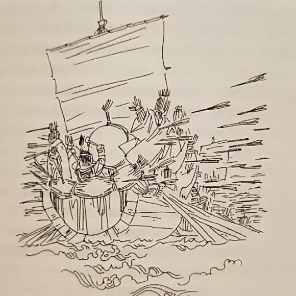 古代草船简笔画图片