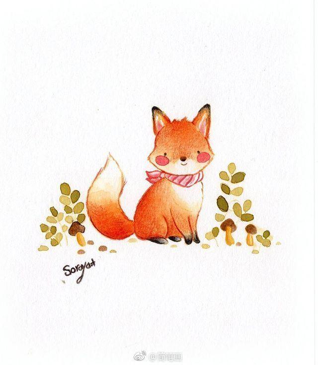 小狐狸的简笔画 小狐狸图片简笔画