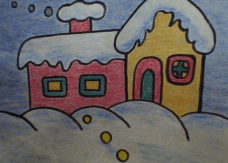 冬天的景色儿童画图片 冬天的景色儿童画图片简笔画